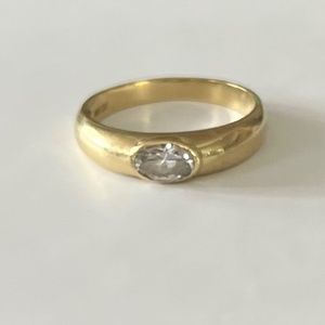 Gold and white sapphire stacking band